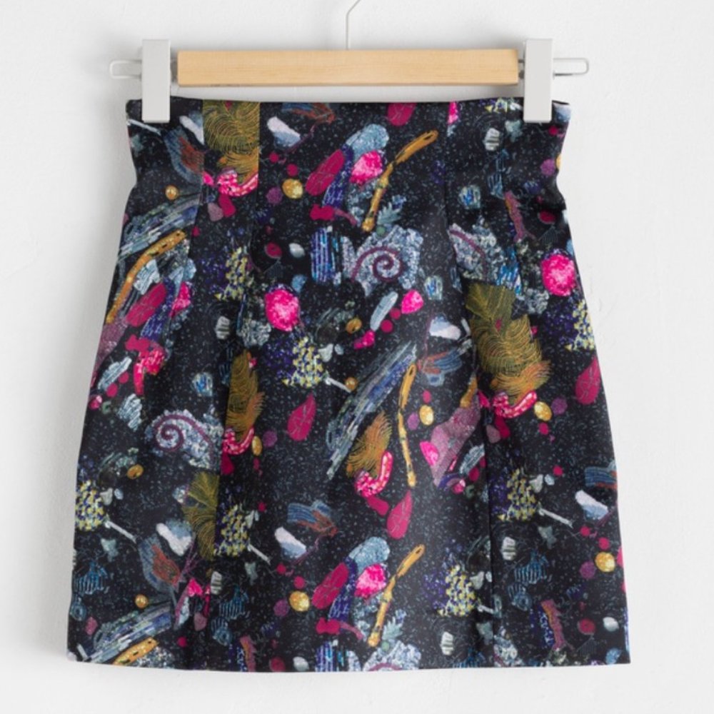 & Other Stories  Graphic Sequin Print Mini Skirt